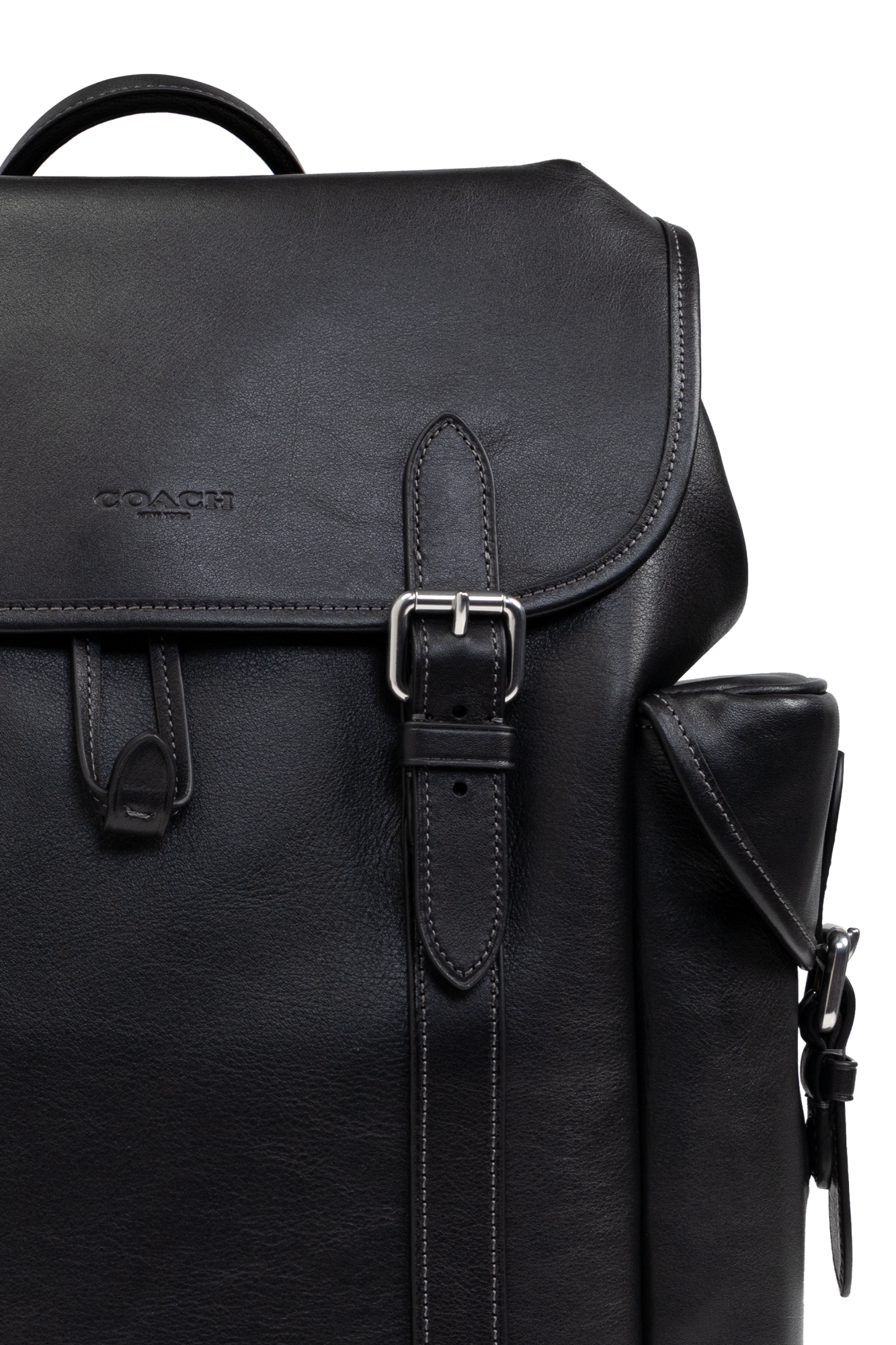 バッグ CTHY Smooth / Shrink Leather BackPack Black Leather backpack Hitch Coach - Vitkac Canada